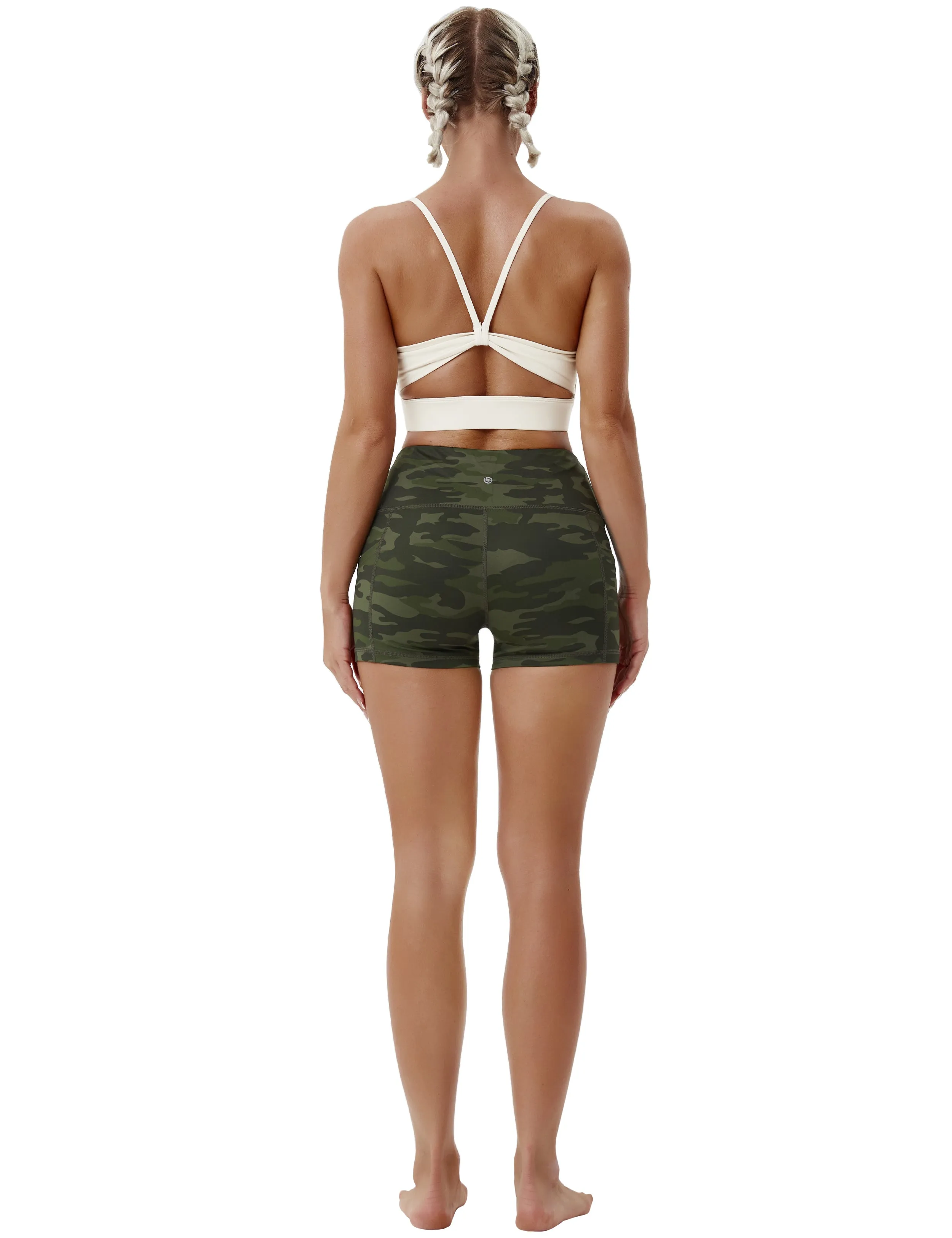 2.5" Printed Side Pockets Jogging Shorts green camo_Jogging