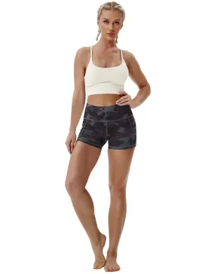 2.5" Printed Side Pockets Plus Size Shorts dimgray brushcamo_Plus Size
