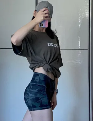 2.5" Printed Side Pockets yogastudio Shorts dimgray brushcamo ins_yogastudio