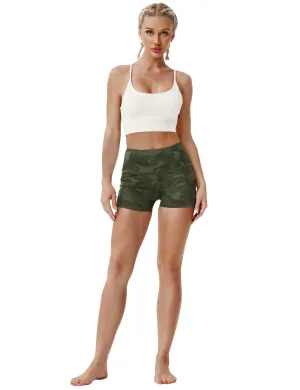 2.5" Printed Side Pockets yogastudio Shorts green brushcamo_yogastudio