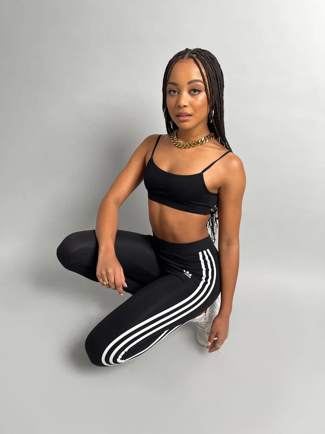 Adidas Women's 3-Stripe Tights Black/White