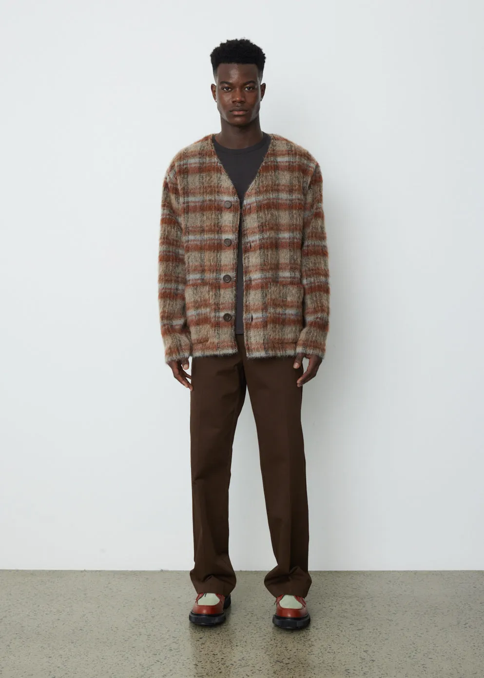 Ament Check Mohair Cardigan
