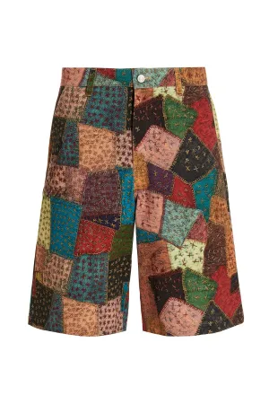 Andersson Bell Patchwork Straight Leg Shorts