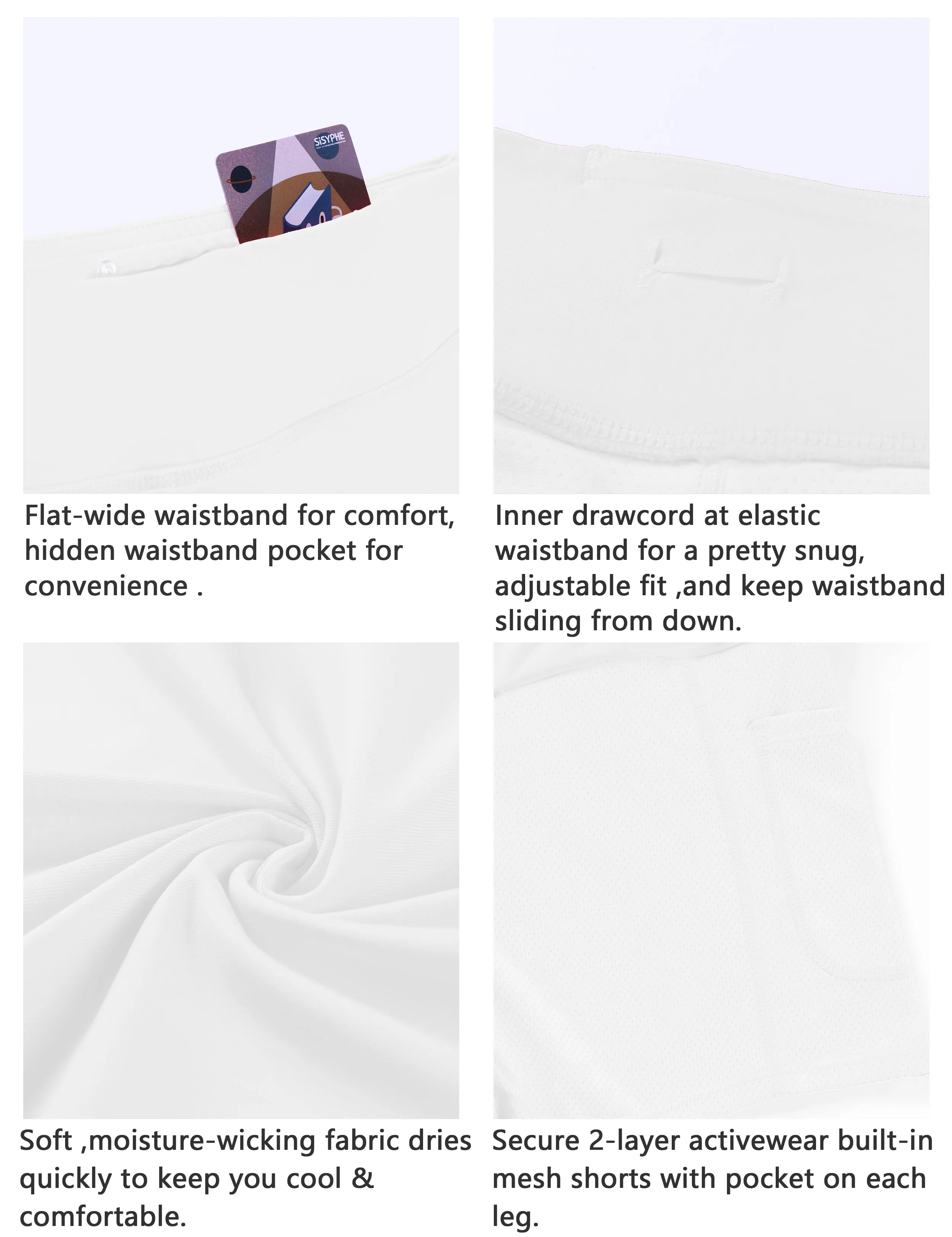 Athletic Tennis Golf Pleated Skort with Pocket Shorts white_Tall Size