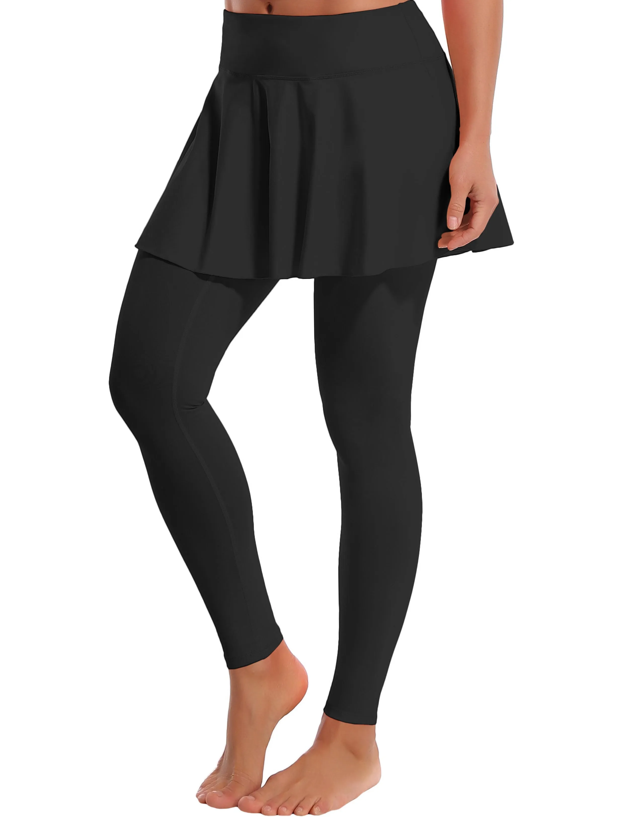 Athletic Tennis Golf Skort with Pocket Shorts black_Gym