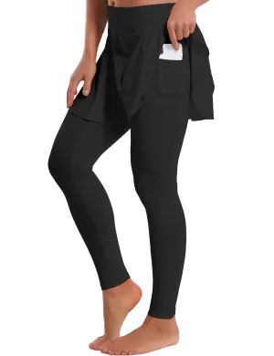Athletic Tennis Golf Skort with Pocket Shorts black_Gym