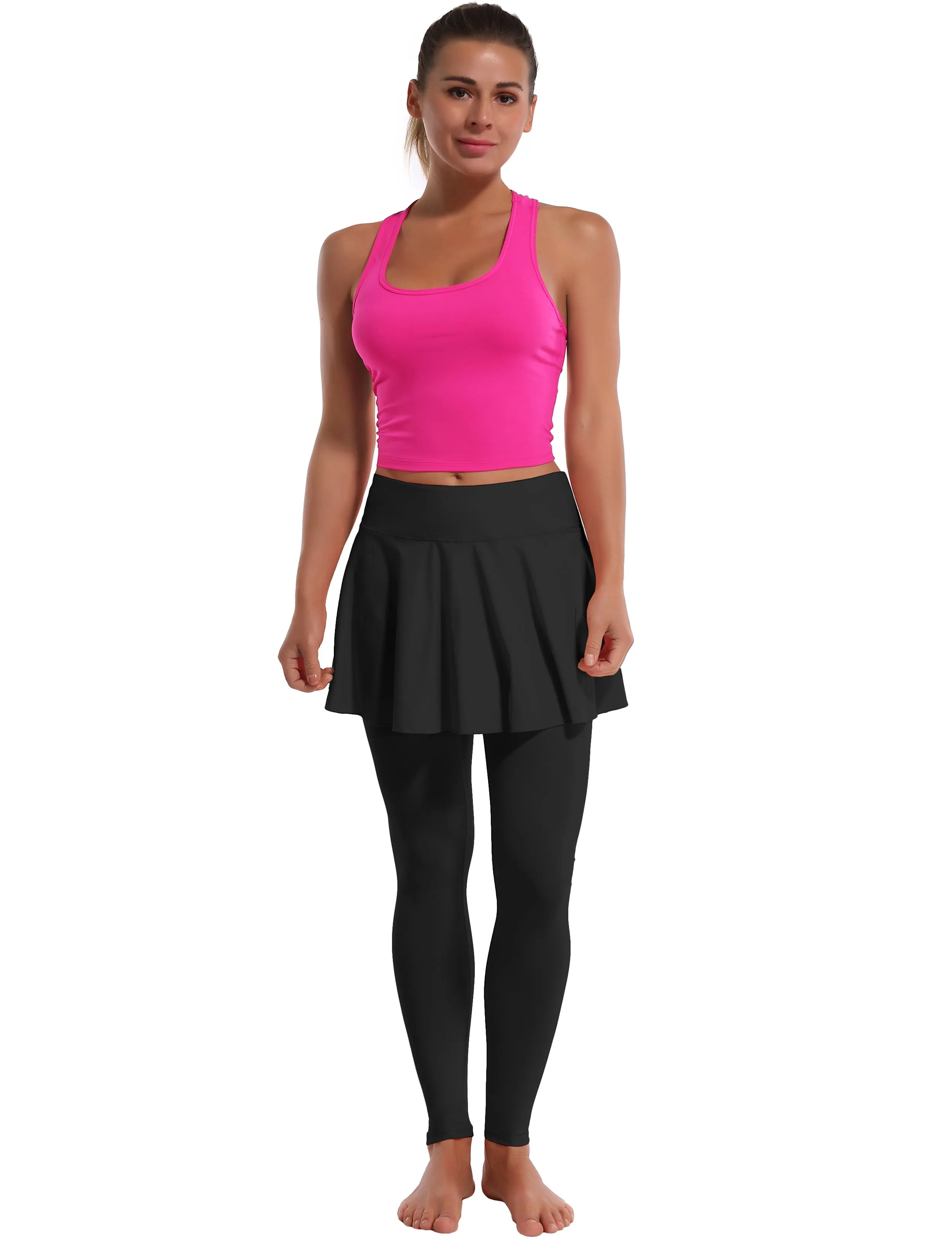 Athletic Tennis Golf Skort with Pocket Shorts black_Gym