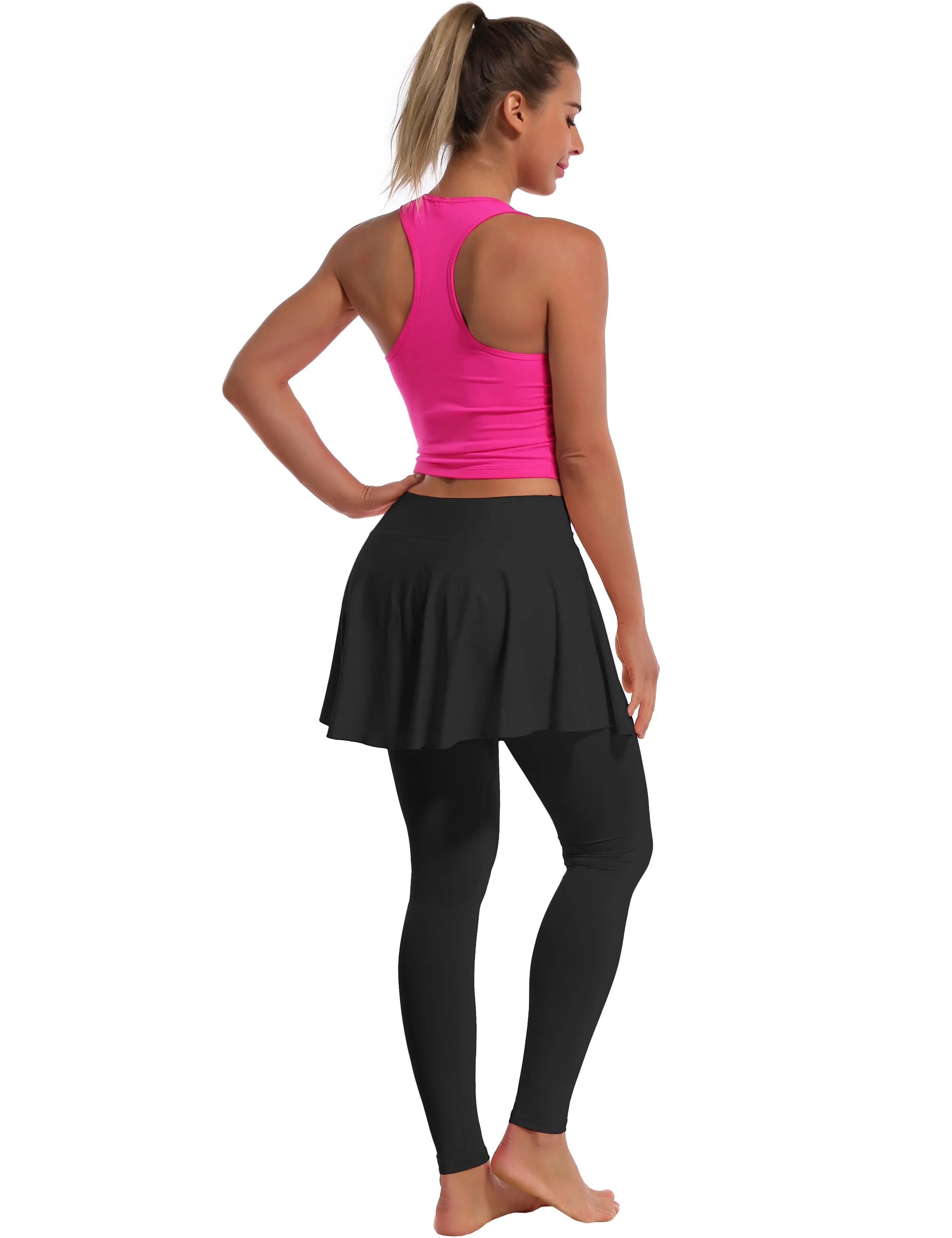Athletic Tennis Golf Skort with Pocket Shorts black_Gym
