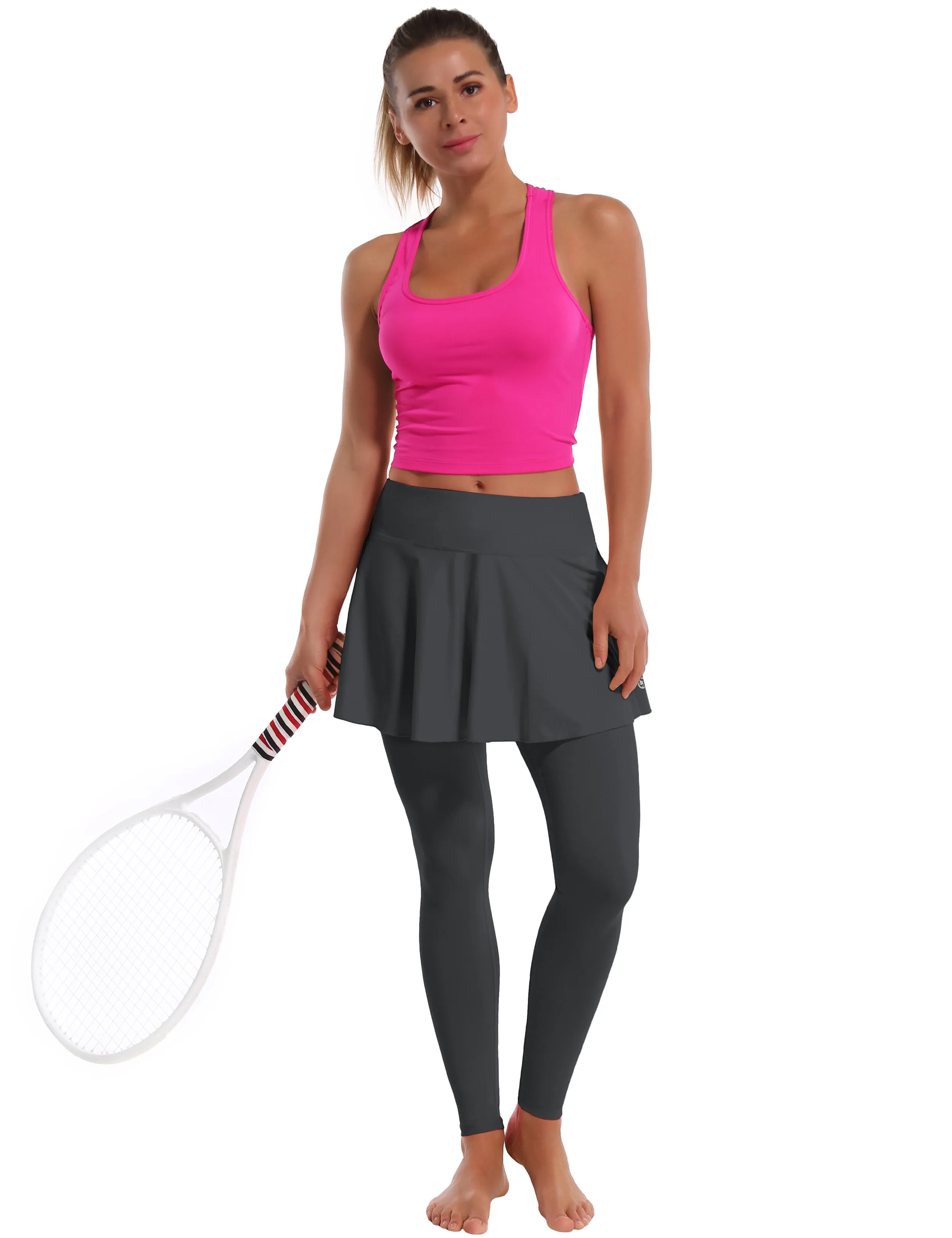 Athletic Tennis Golf Skort with Pocket Shorts shadowcharcoal_Plus Size