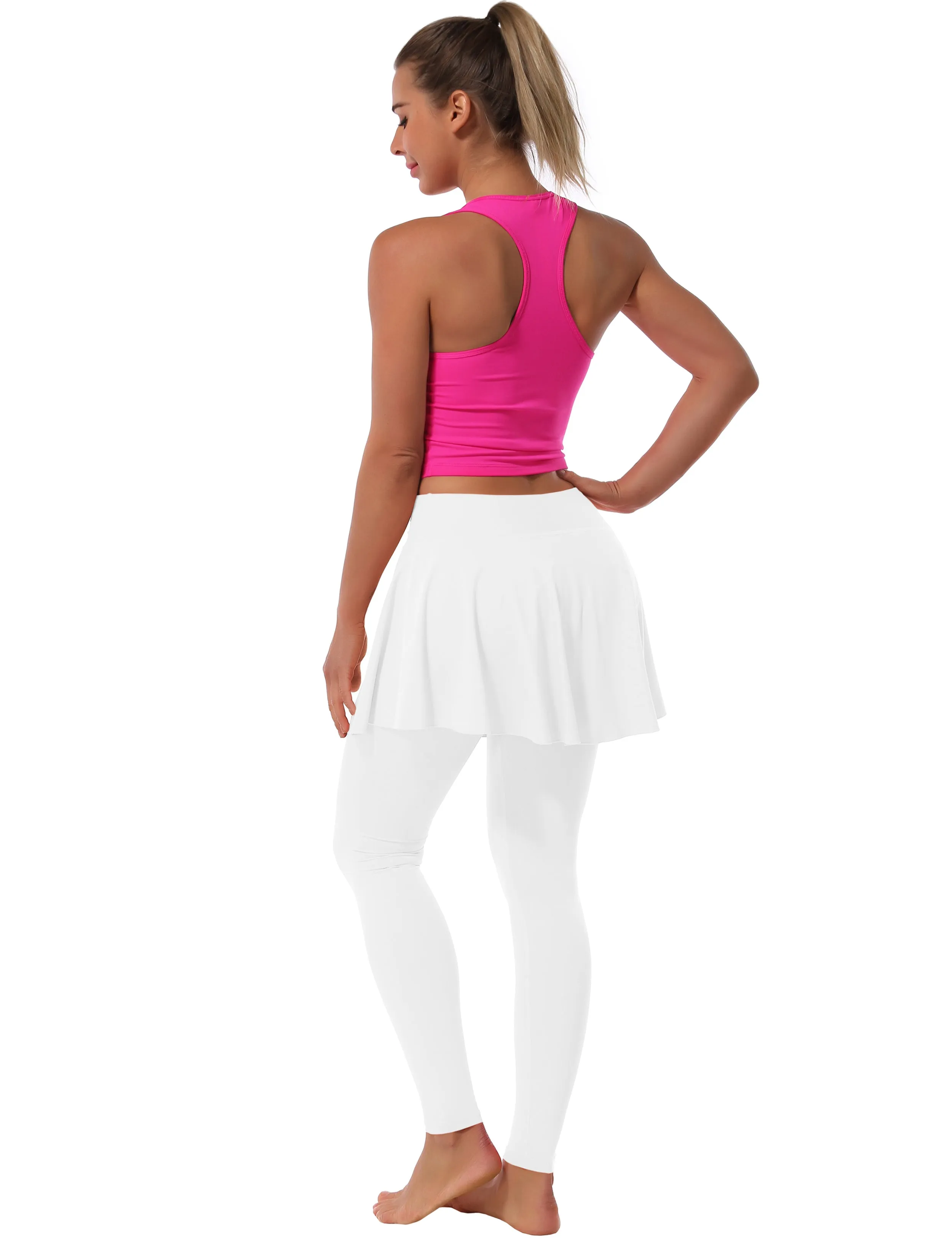 Athletic Tennis Golf Skort with Pocket Shorts white_Tall Size