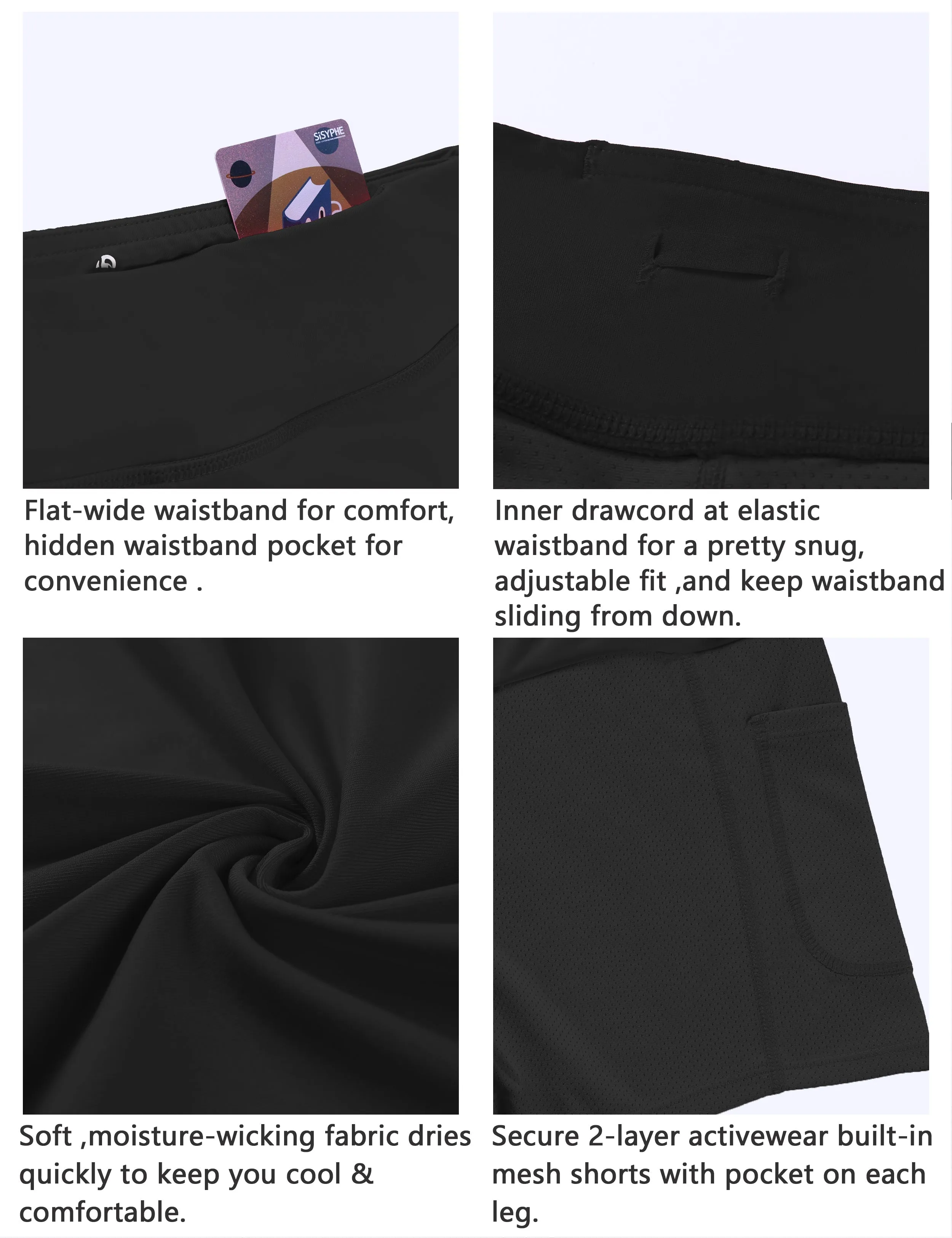 Athletic Tennis Golf Skort with Pockets Shorts shadowcharcoal ins_Pilates