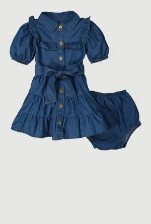 Baby Girls 12-24M Ruffle Detail Tiered Dress