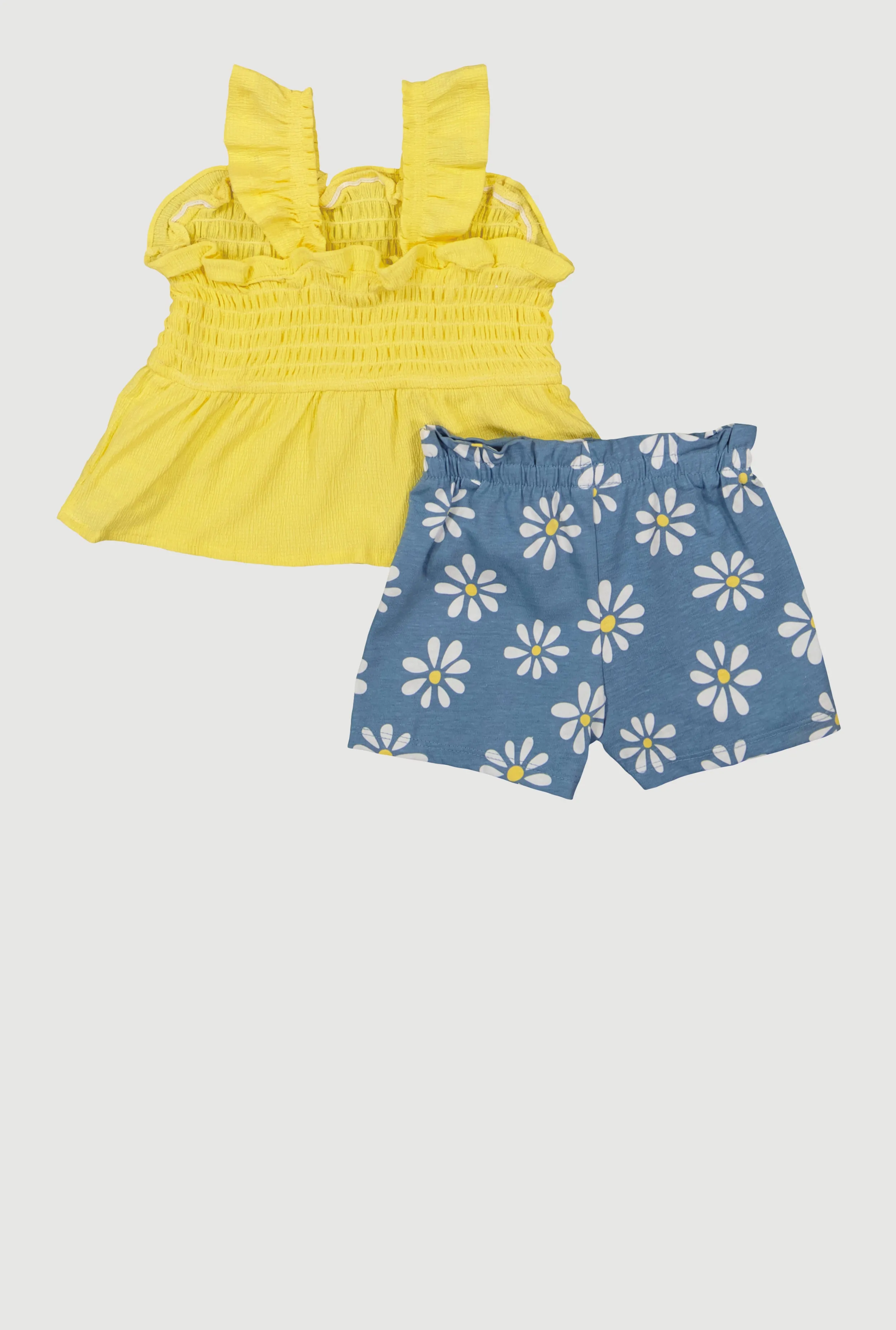 Baby Girls 12-24M Smocked Peplum Top and Flower Print Shorts