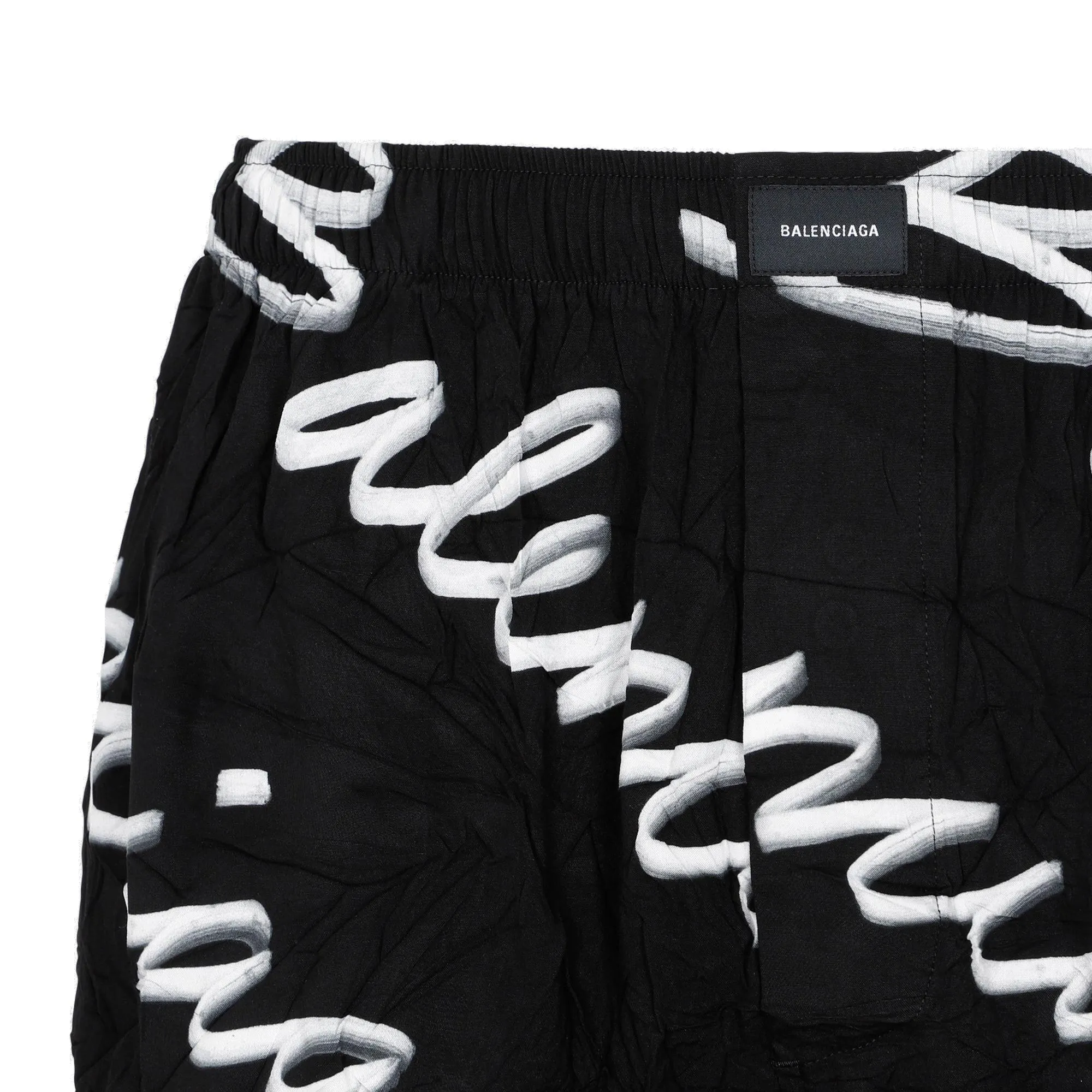 Balenciaga Allover Logo Printed Pyjama Shorts