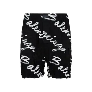 Balenciaga Allover Logo Printed Pyjama Shorts