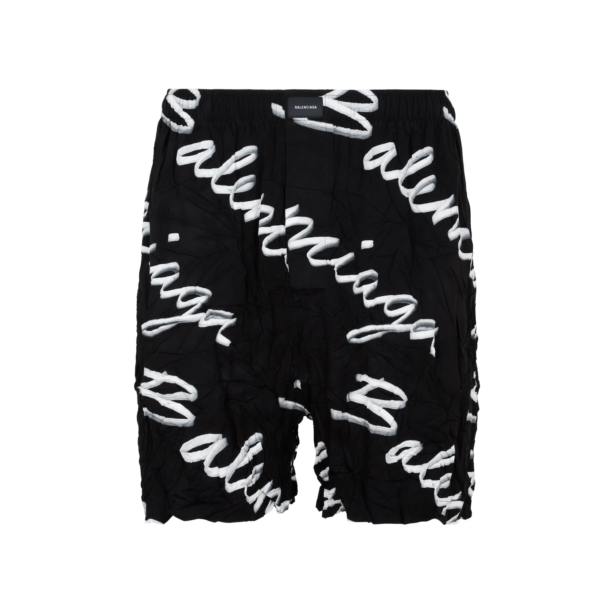 Balenciaga Allover Logo Printed Pyjama Shorts