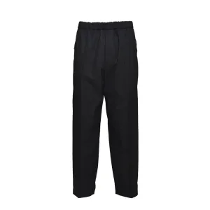 Black Cotton Straight Trousers