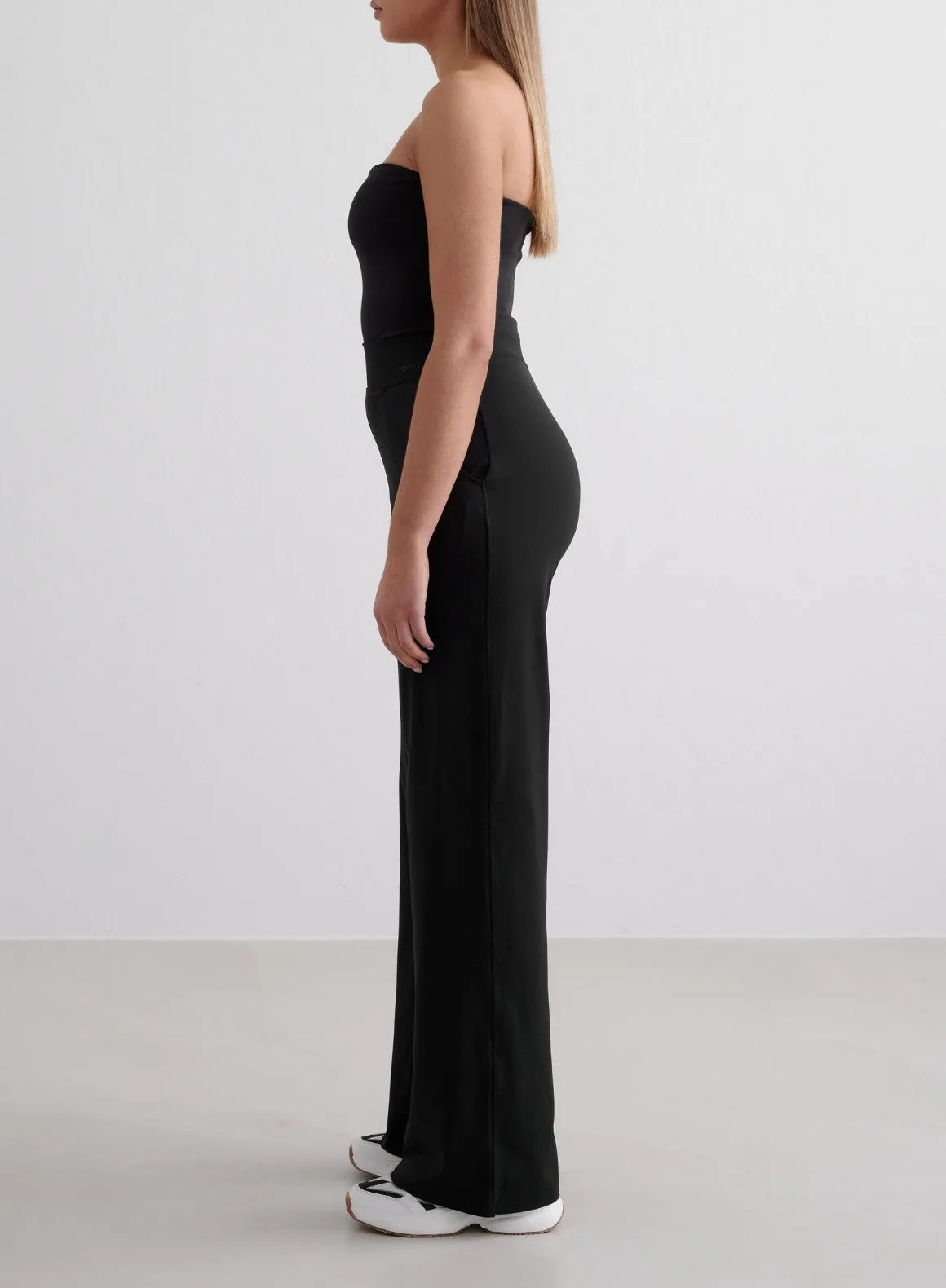 Black Sense Wide Pants & Tube Bralette Set