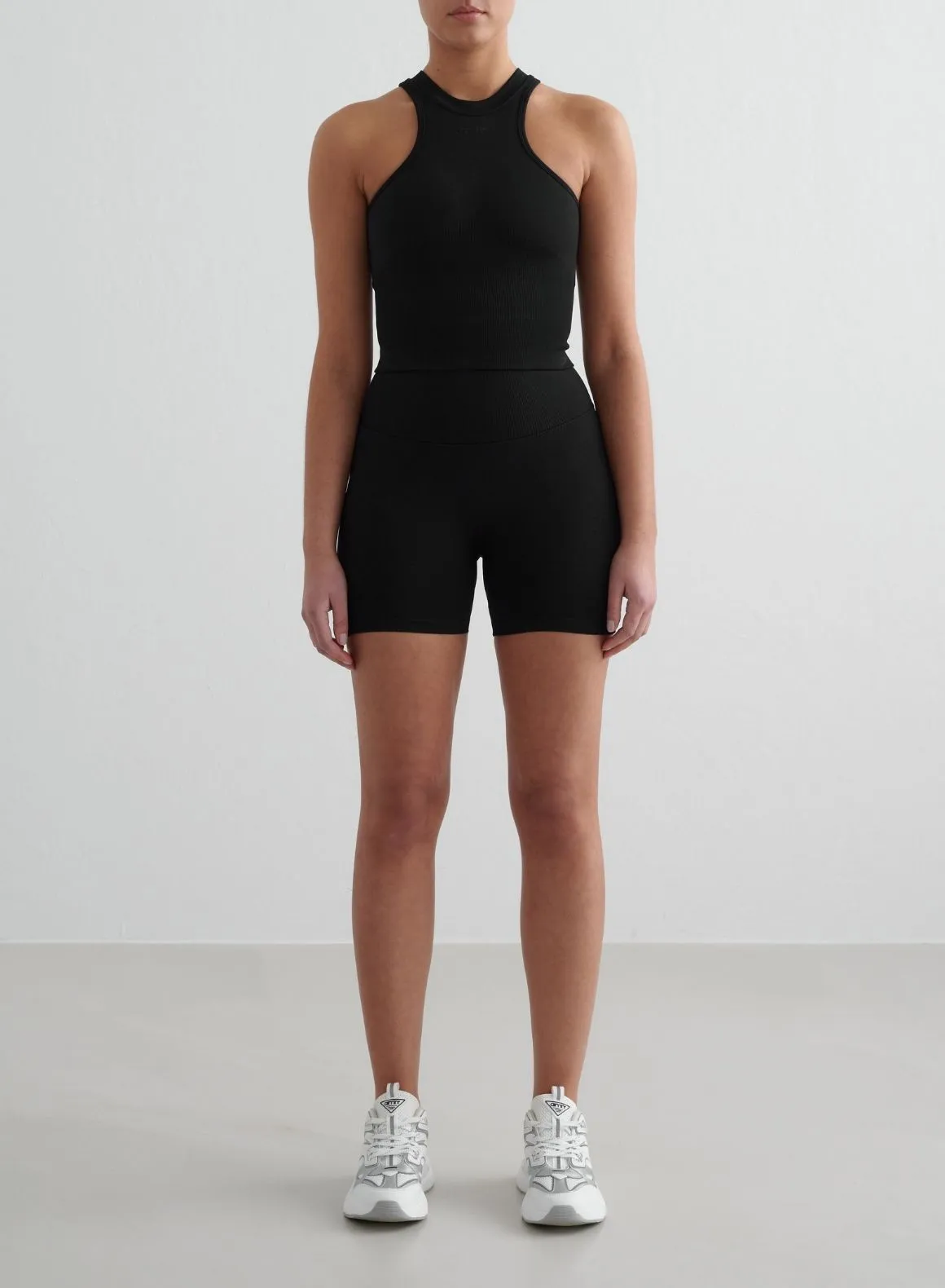 Black Shape Seamless Racerfront Top