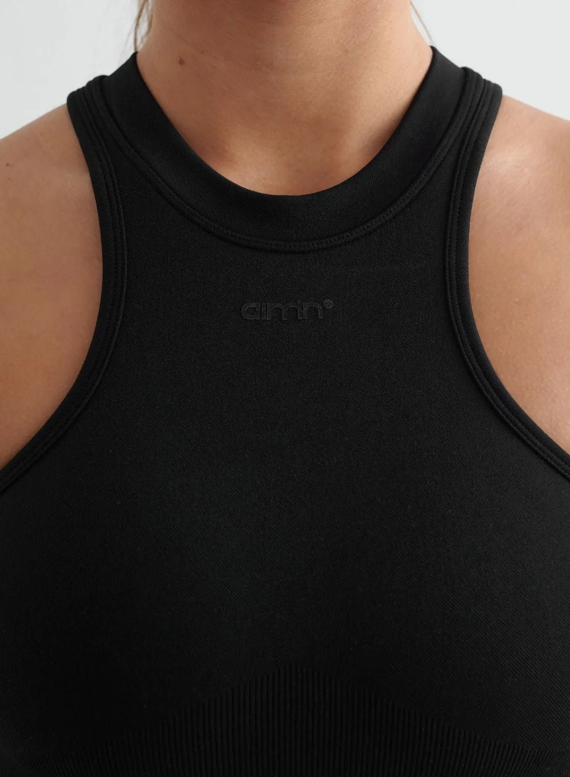 Black Shape Seamless Racerfront Top