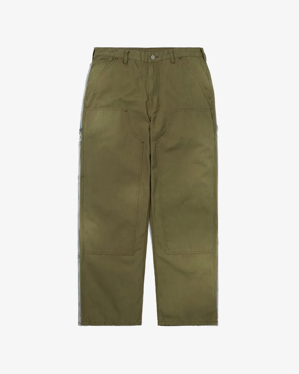 Bleached Double Knee Pant Khaki