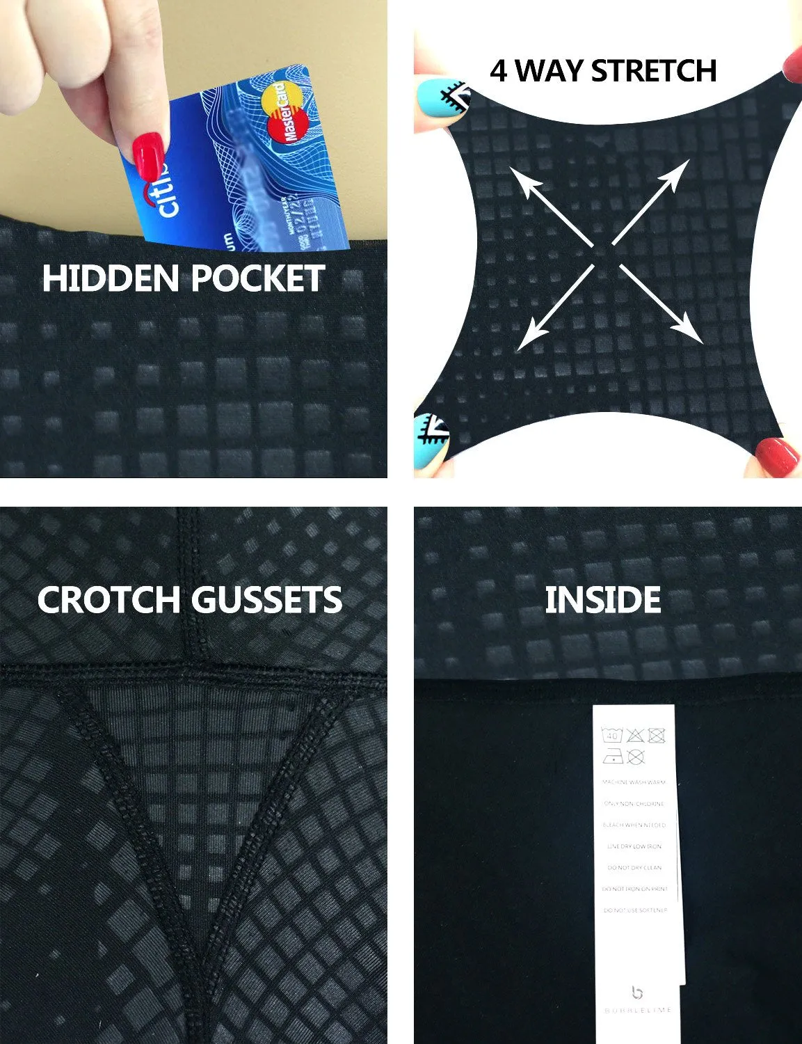 BUBBLELIME 78P/22S Embossed Pattern Yoga Pants 22" /26" inseam_yoga