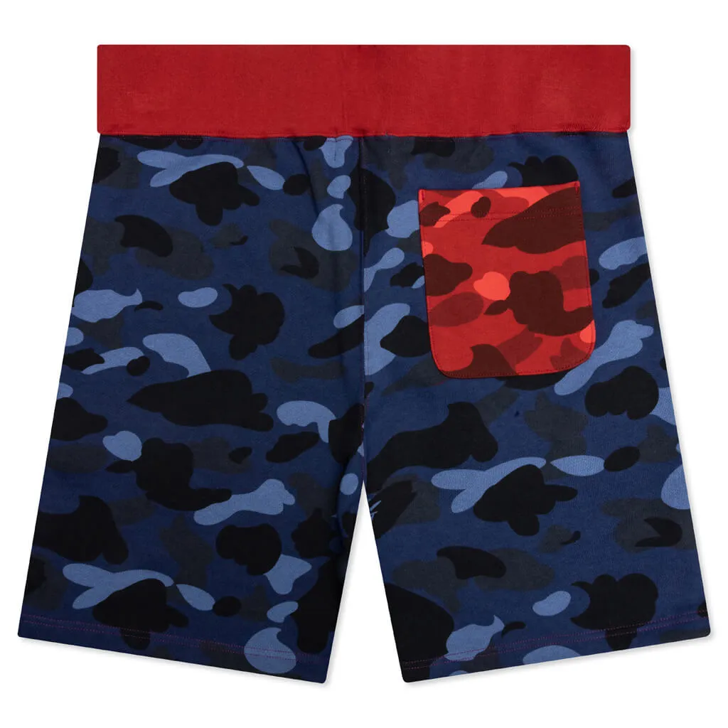 Crazy Camo Shark Sweat Shorts - Purple