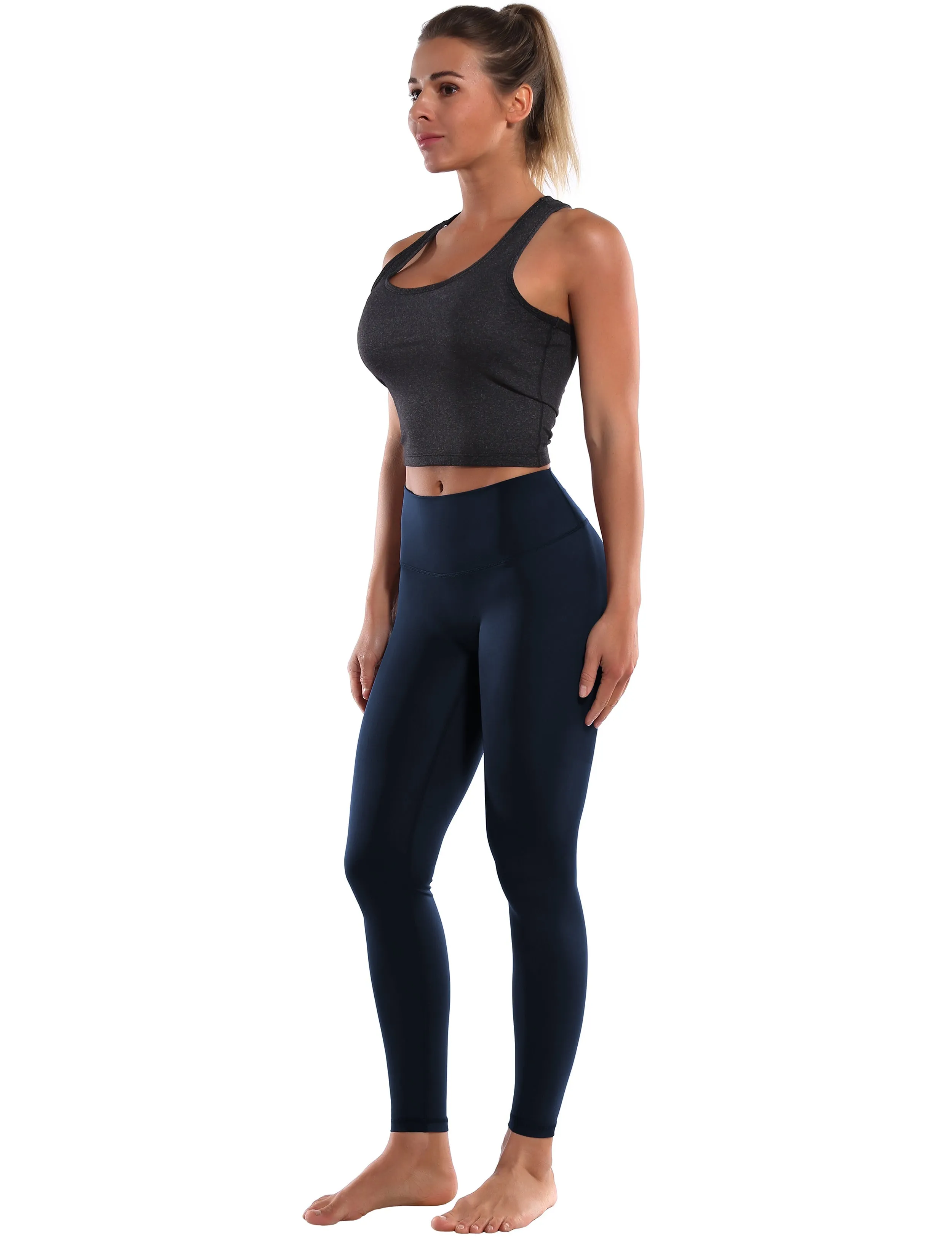 Crotch Seamless Plus Size Pants darknavy_Plus Size
