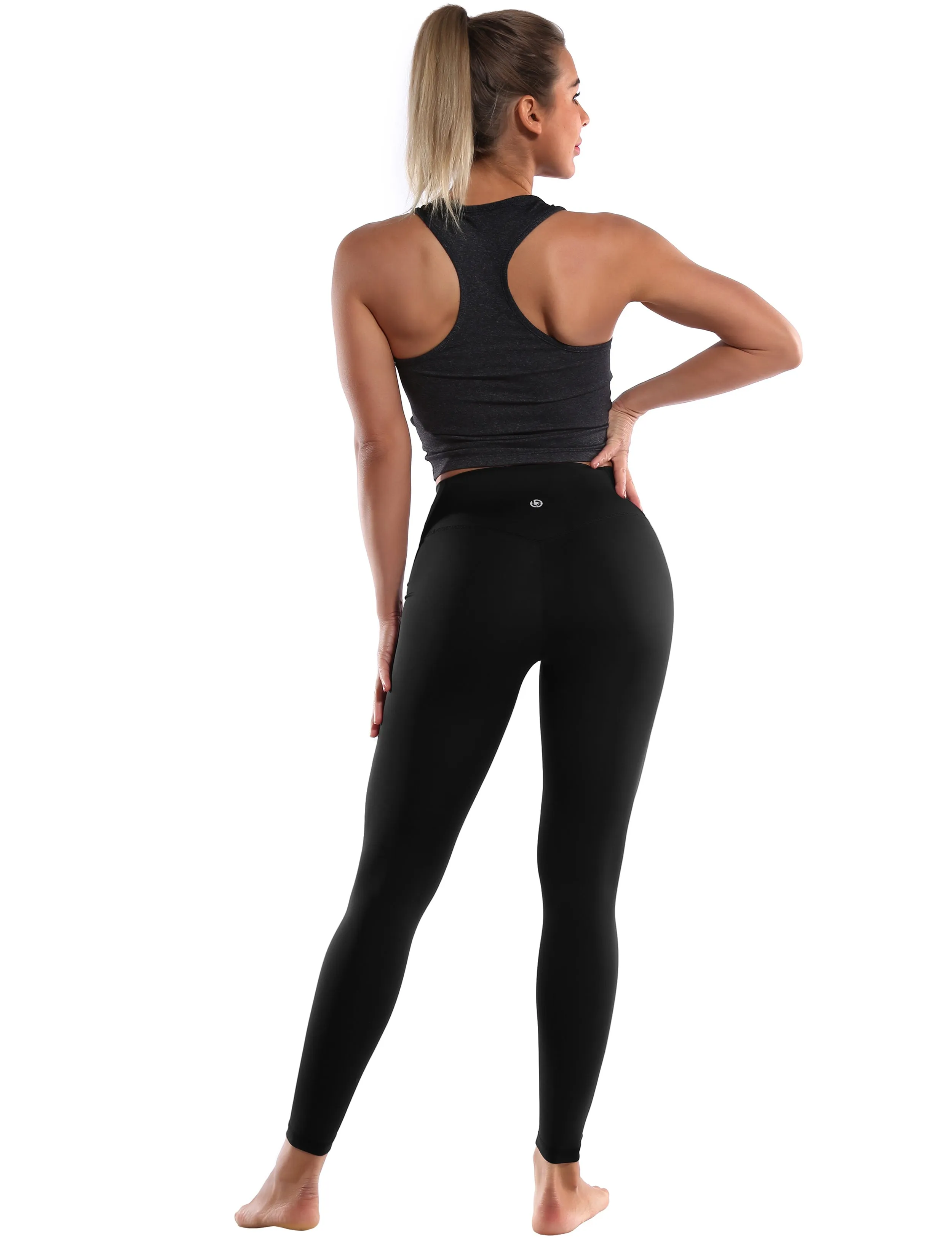 Crotch Seamless Tall Size Pants black_Tall Size