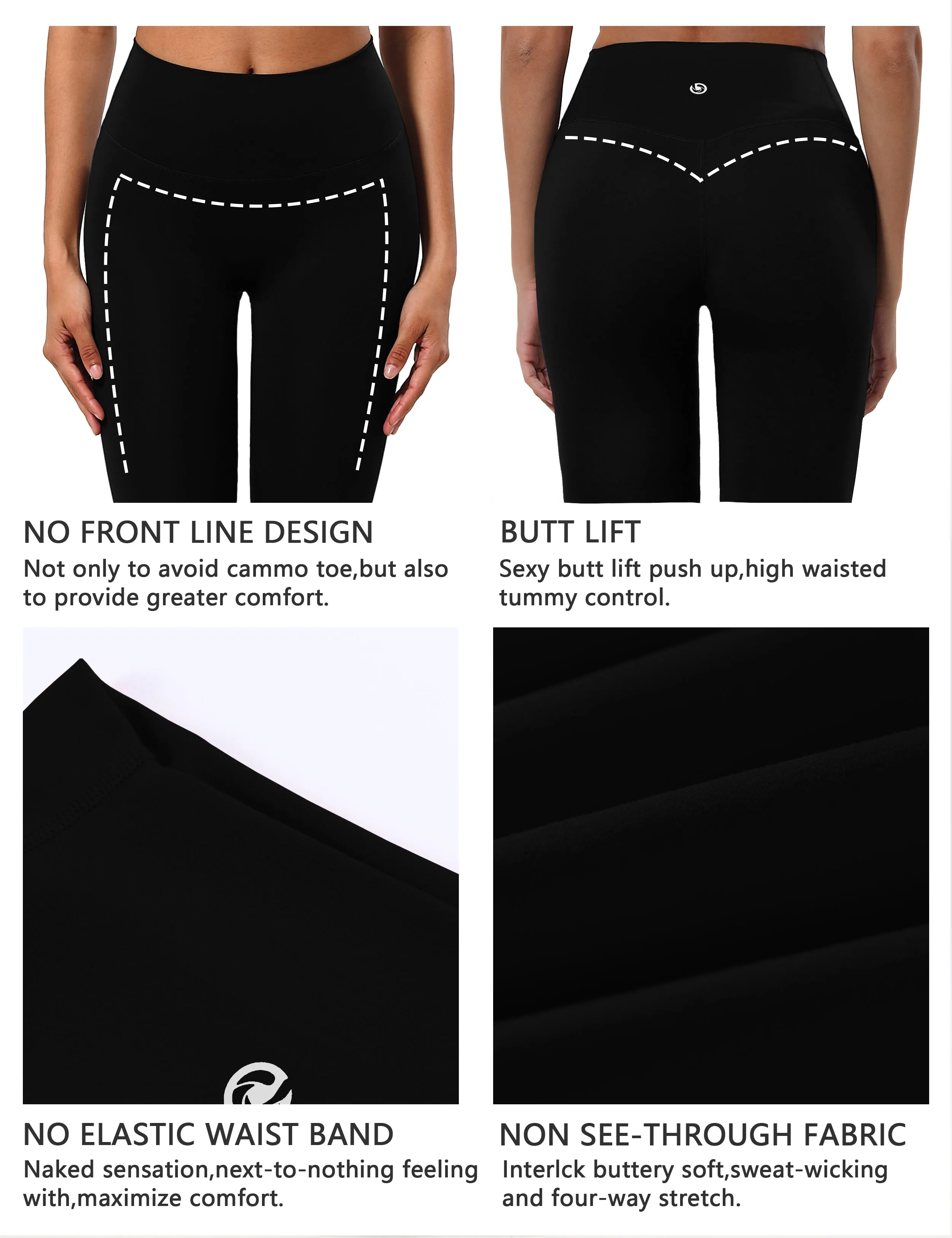 Crotch Seamless Tall Size Pants black_Tall Size