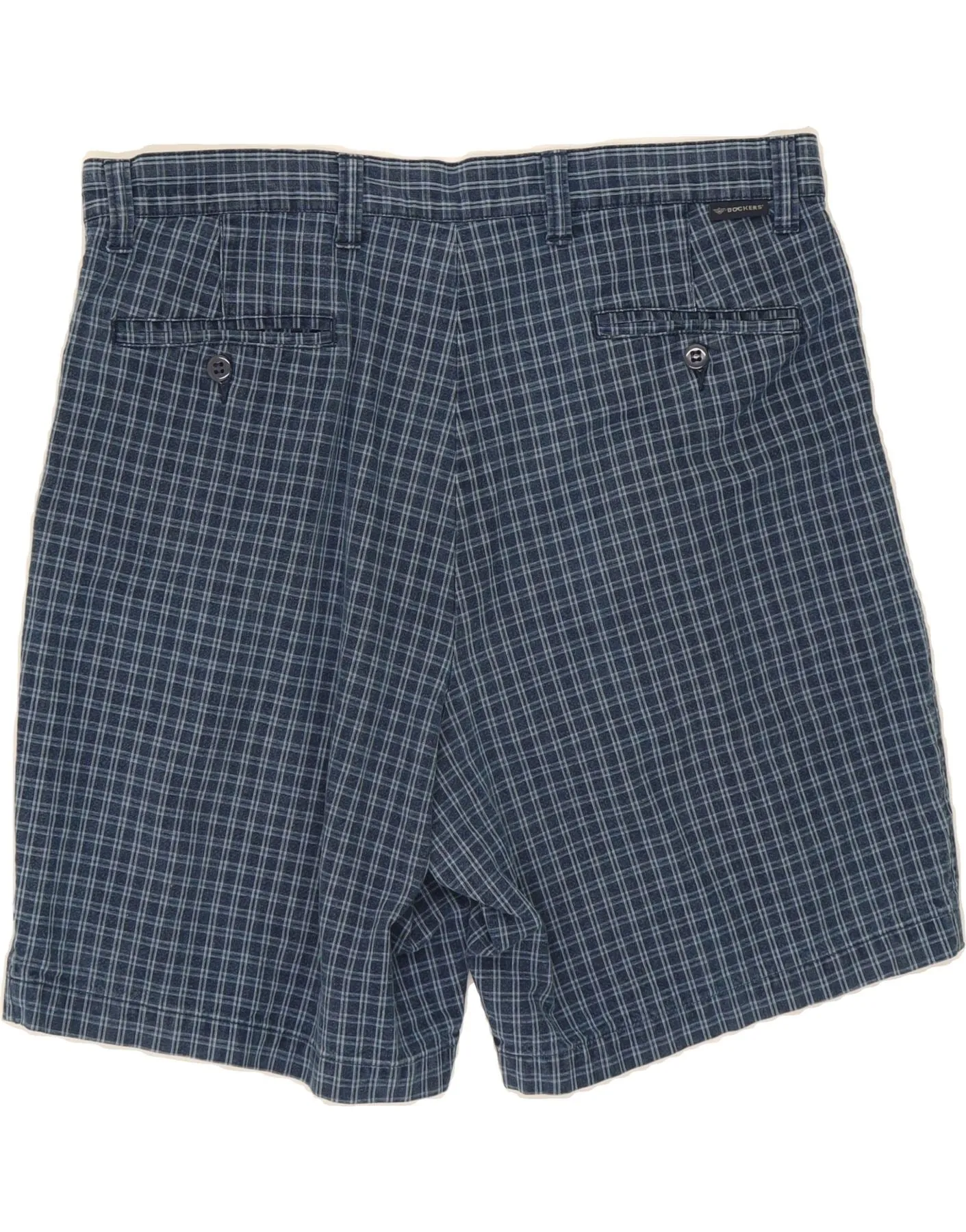 DOCKERS Mens Chino Shorts W38 XL  Blue Check Cotton