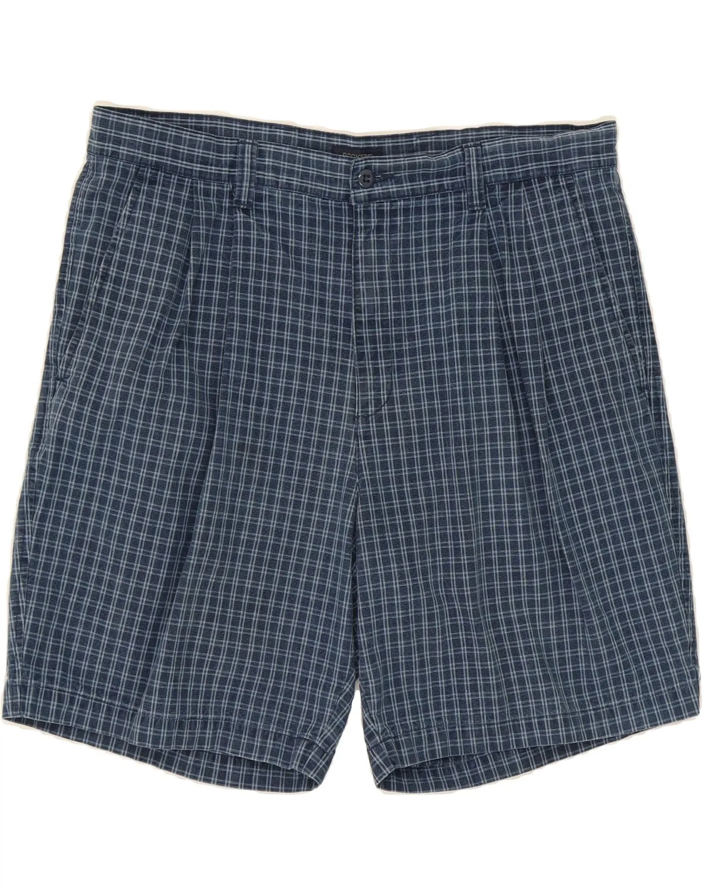 DOCKERS Mens Chino Shorts W38 XL  Blue Check Cotton