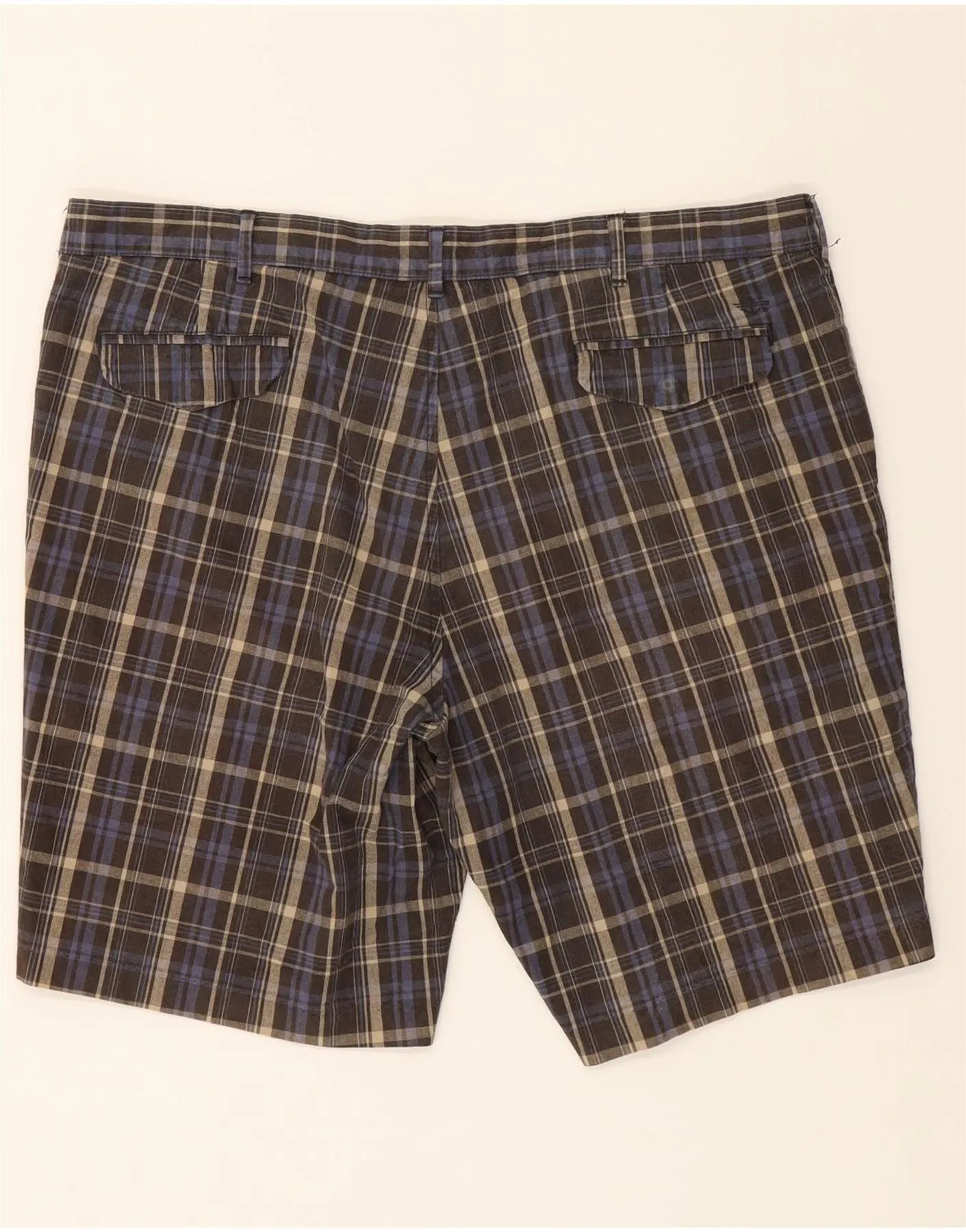 DOCKERS Mens Chino Shorts W42 2XL Brown Check Cotton