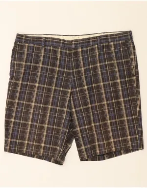 DOCKERS Mens Chino Shorts W42 2XL Brown Check Cotton