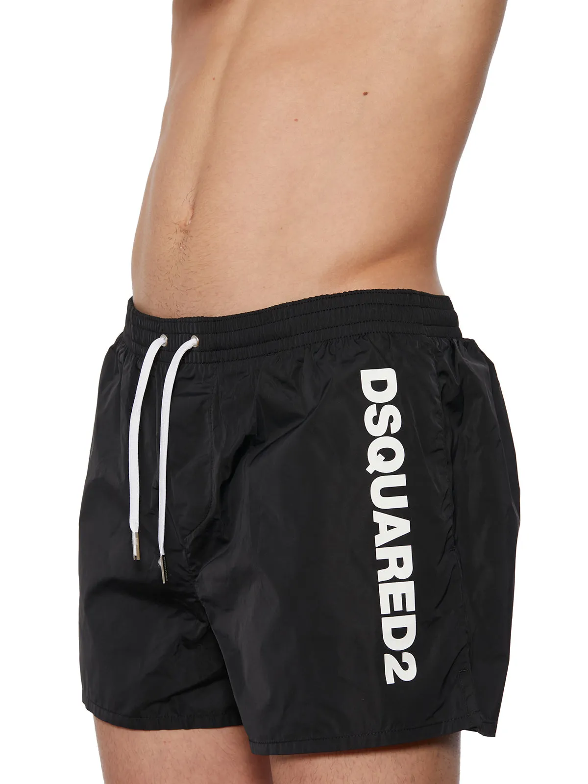 Dsquared2 Logo Printed Drawstring Swim Shorts