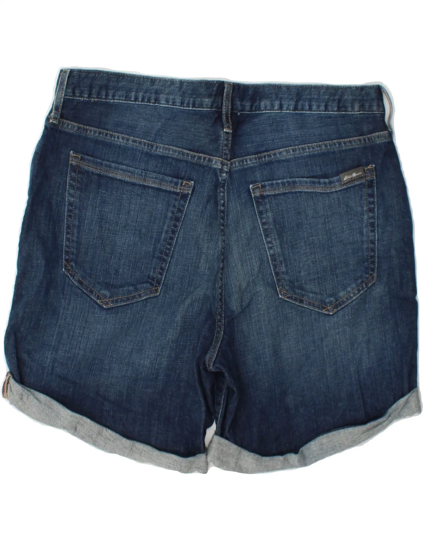 EDDIE BAUER Womens Boyfriend Denim Shorts US 10 Large W34 Navy Blue Cotton