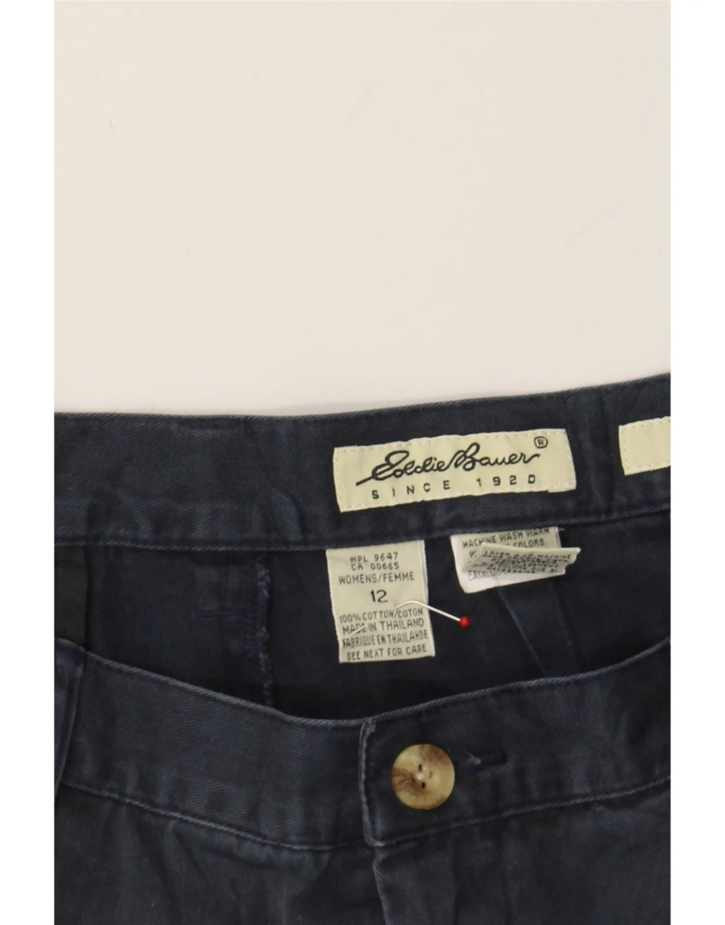 EDDIE BAUER Womens Pegged Chino Shorts US 12 Large W28 Navy Blue Cotton