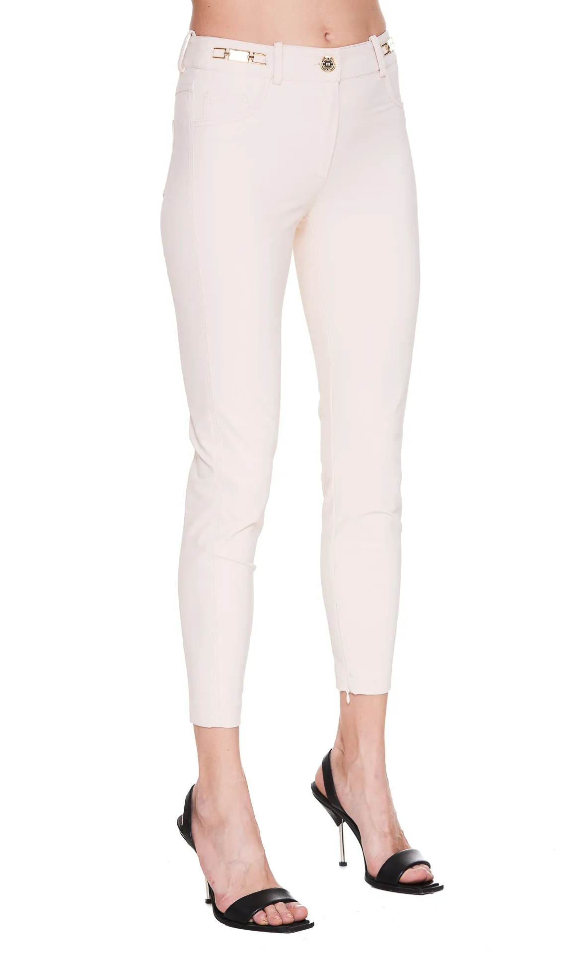 Elisabetta Franchi Logo Embellished Cropped Pants