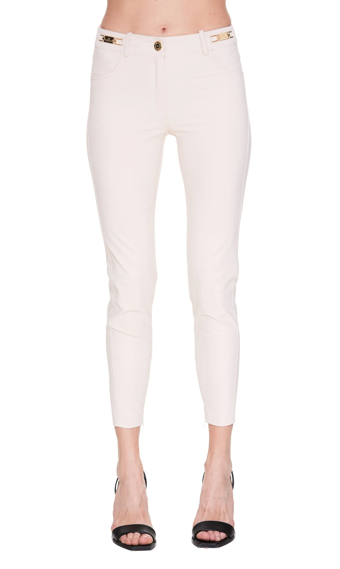 Elisabetta Franchi Logo Embellished Cropped Pants