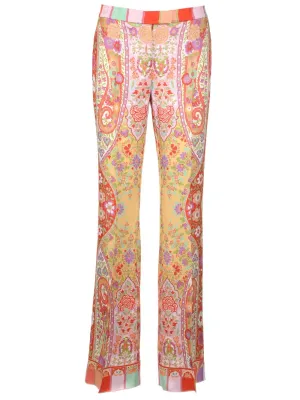 Etro Allover Floral Print Flared Pants
