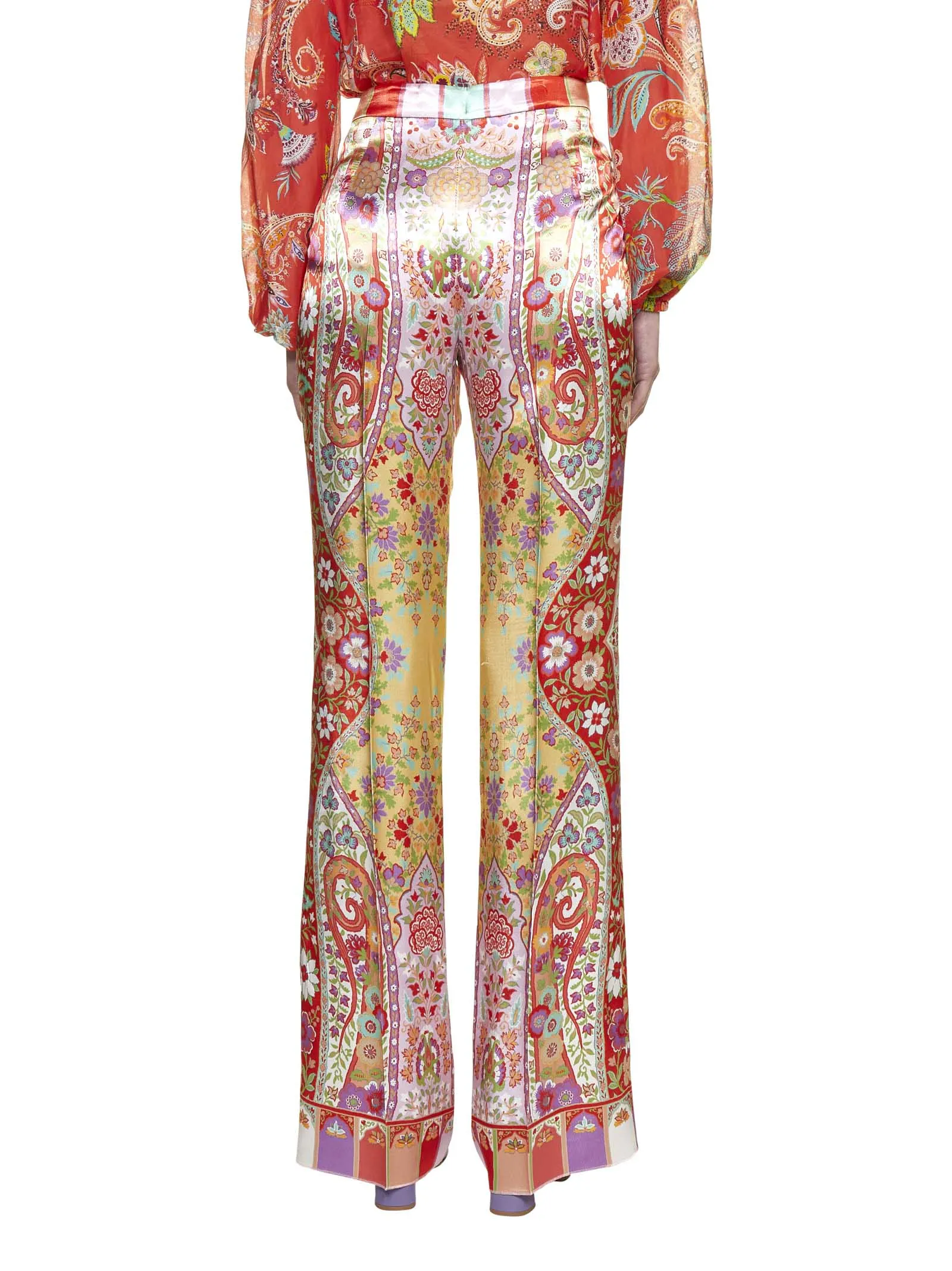 Etro Allover Floral Print Flared Pants