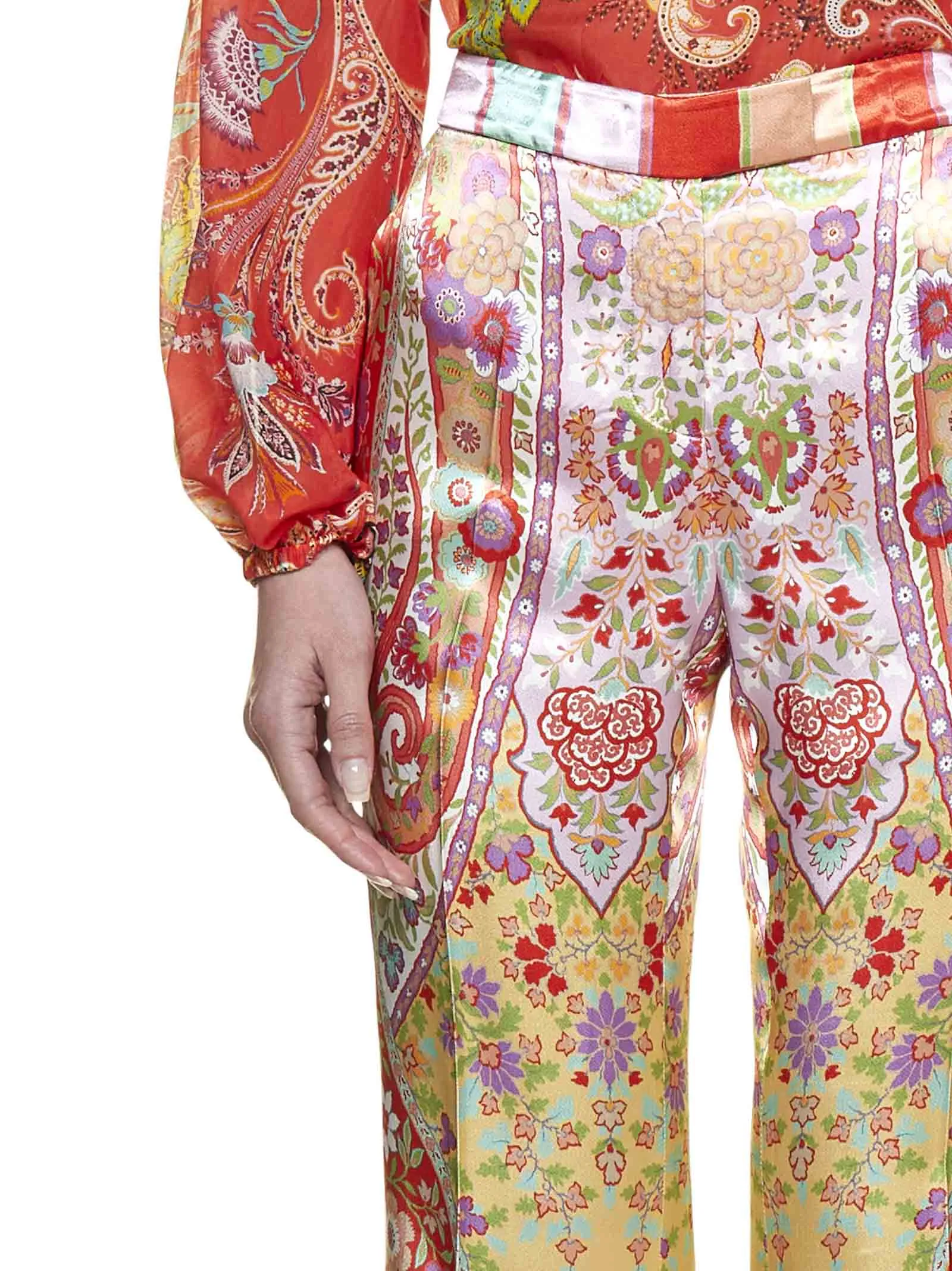 Etro Allover Floral Print Flared Pants
