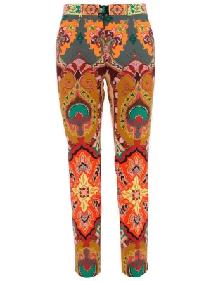 Etro Paisley Printed Mid-Rise Cropped Trousers