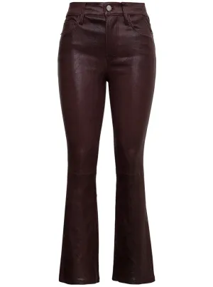 Frame Le Crop Flared Leather Pants