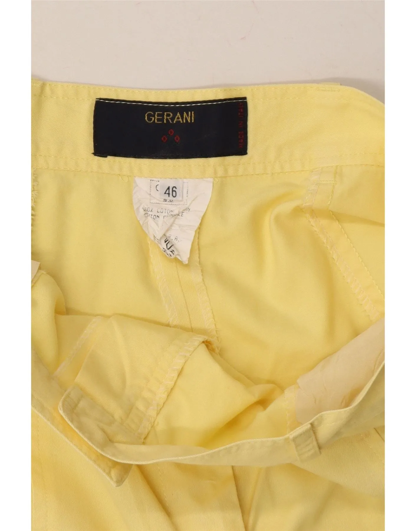 GERANI Womens High Waist Wide Leg Casual Shorts IT 46 Large W30  Yellow