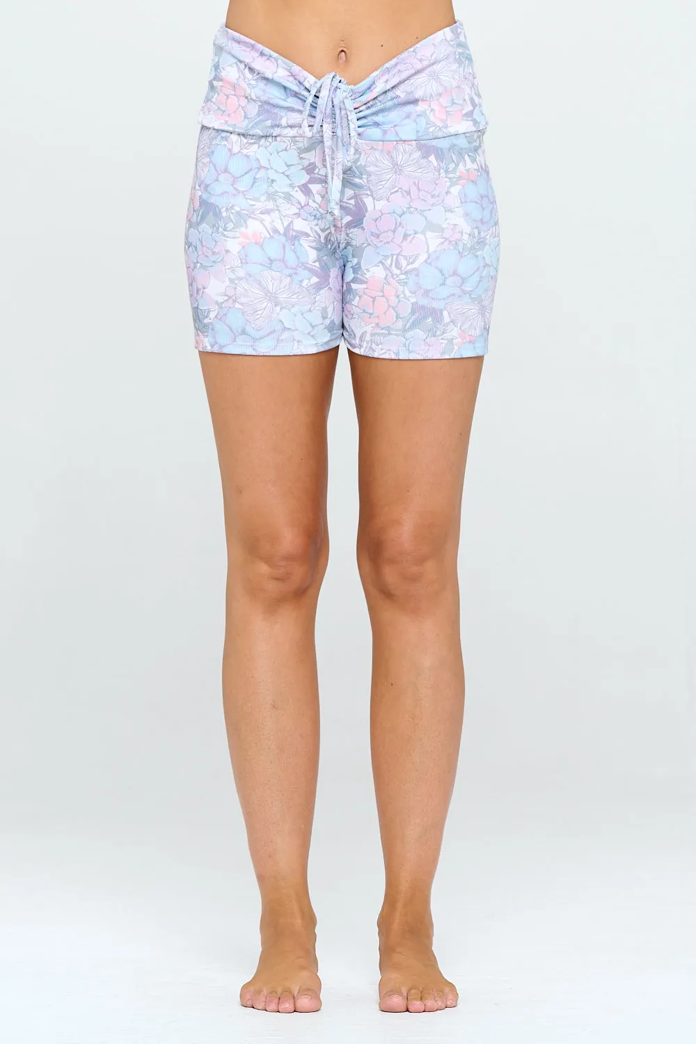 Grace - Violet Pastel Garden - Cinch Shorts - LIMITED EDITION