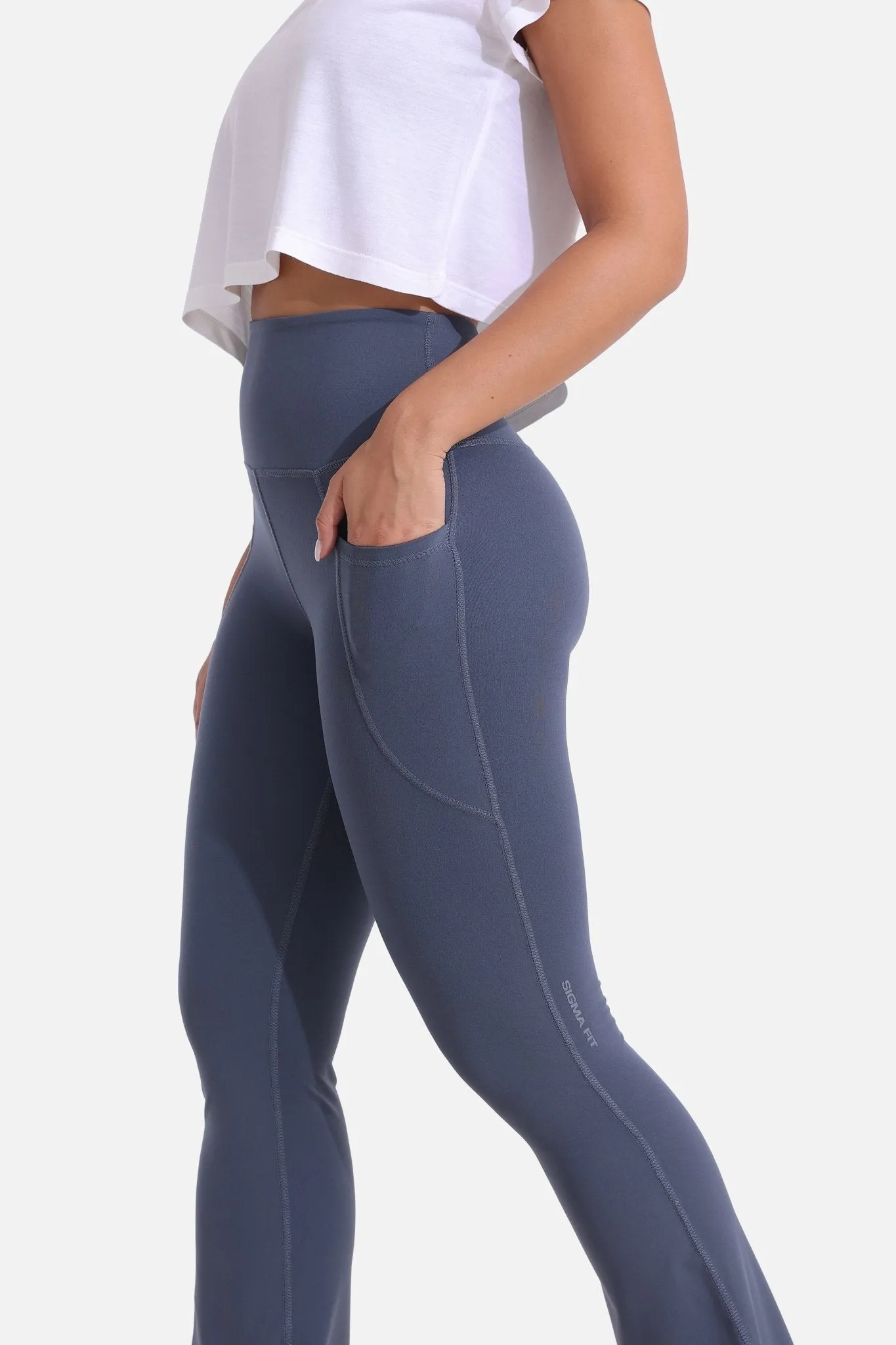 Gray Yoga Flare Pants