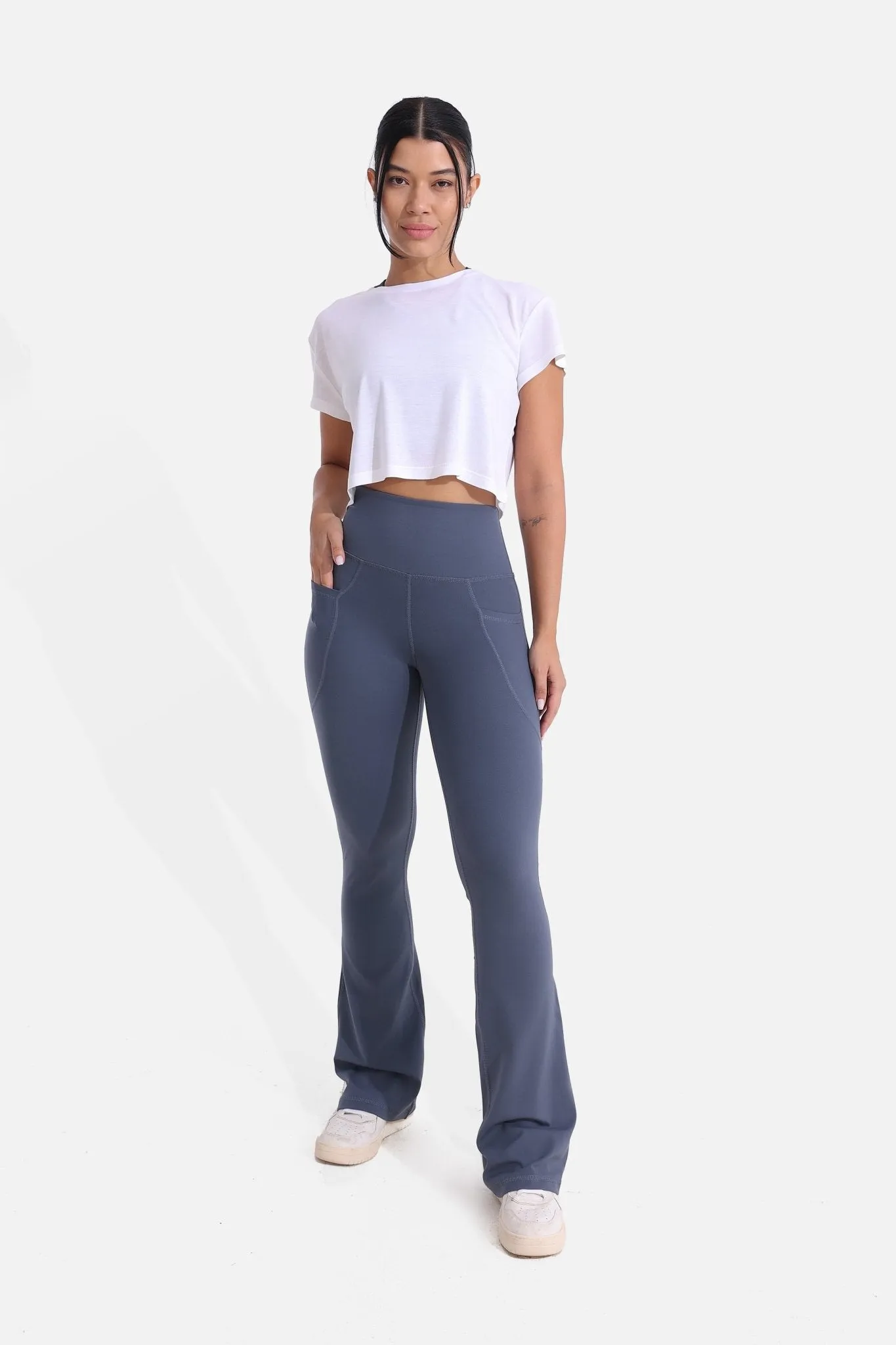 Gray Yoga Flare Pants