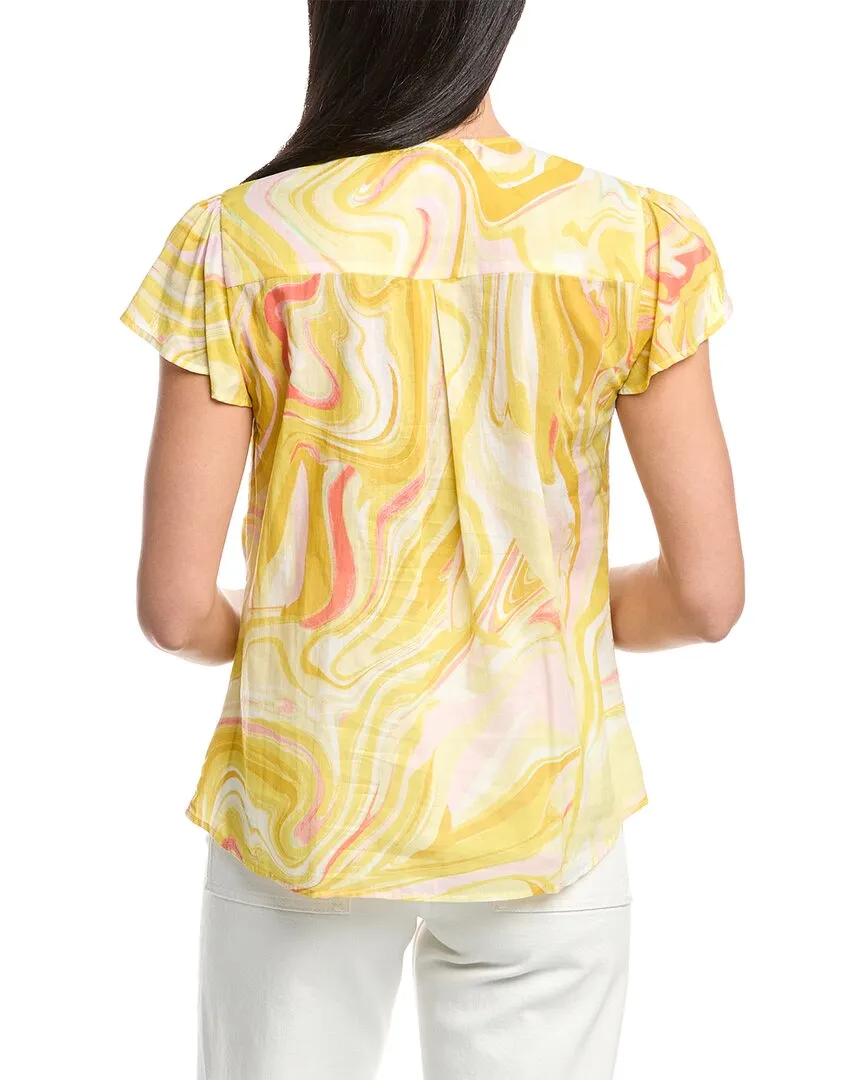 Hale Bob Beaded V Neck Top