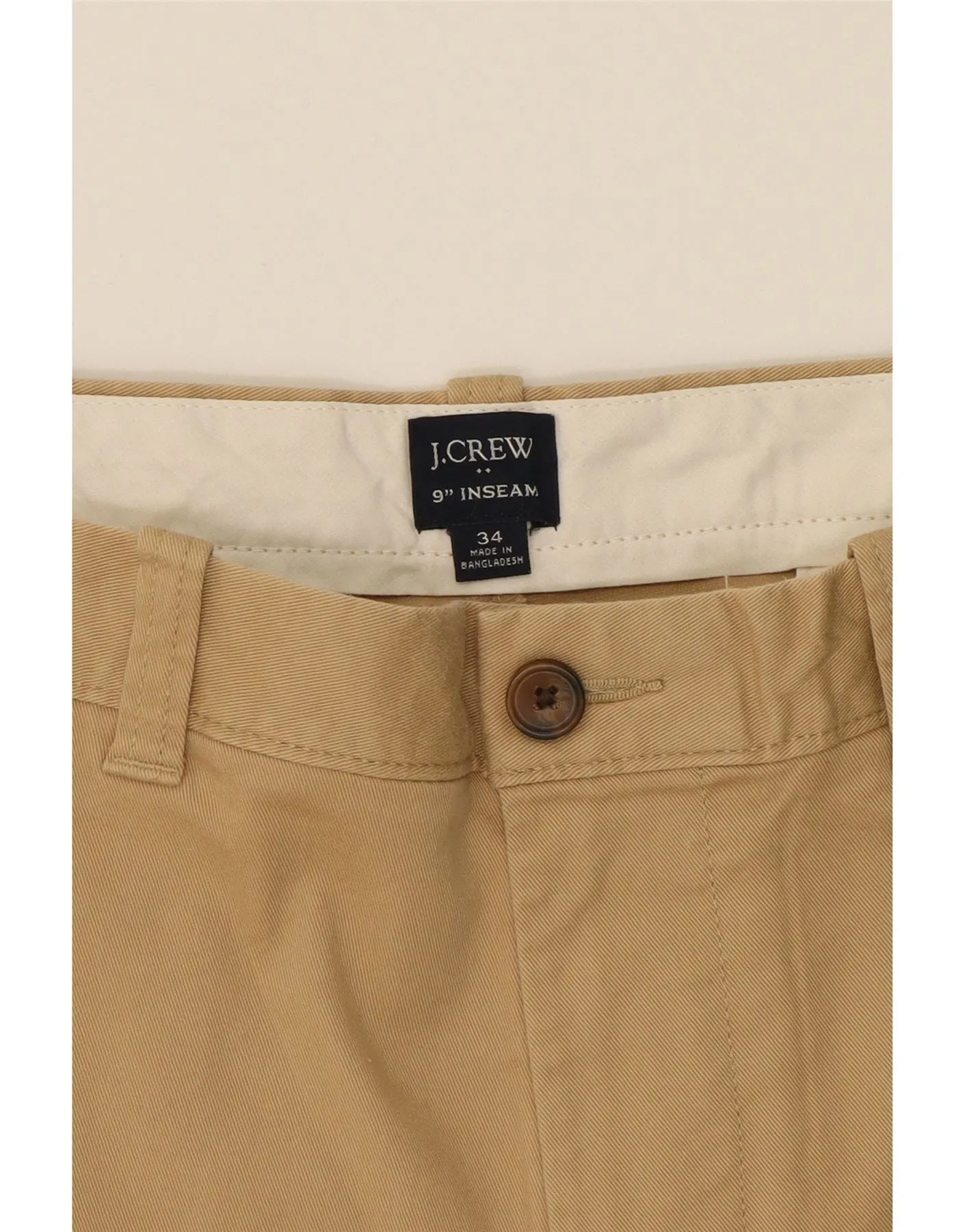 J. CREW Mens Chino Shorts W34 Large  Beige Cotton